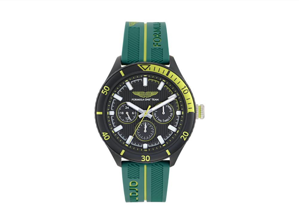 Reloj de Cuarzo Aston Martin PIT W F1 Team, Negro, 46 mm, Cronógrafo, MTFP1F501