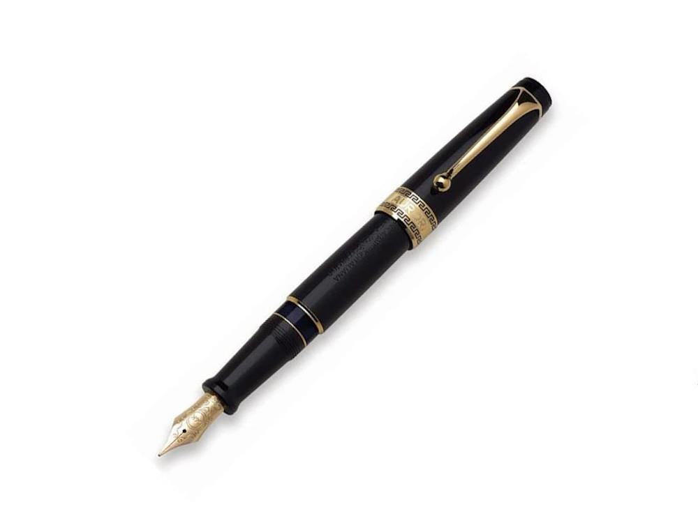 Pluma Estilográfica Aurora Optima, Resina, Negro, PVD Oro, 997N