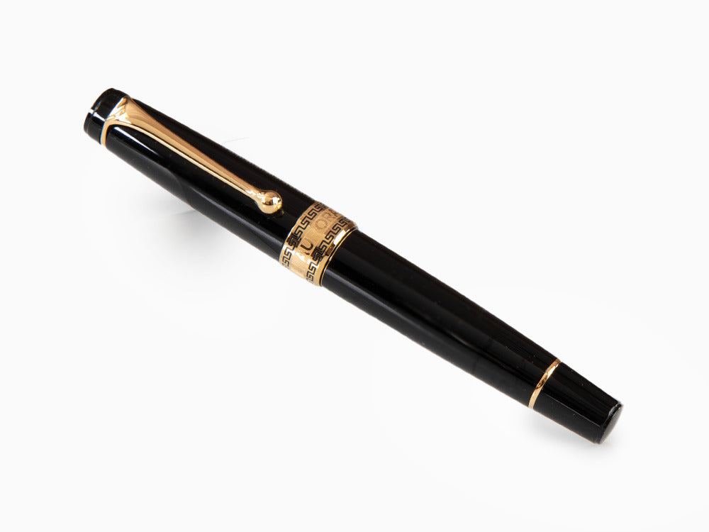 Pluma Estilográfica Aurora Optima, Resina, Negro, PVD Oro, 997N