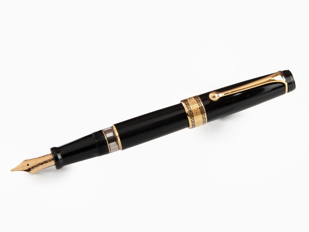 Pluma Estilográfica Aurora Optima, Resina, Negro, PVD Oro, 997N