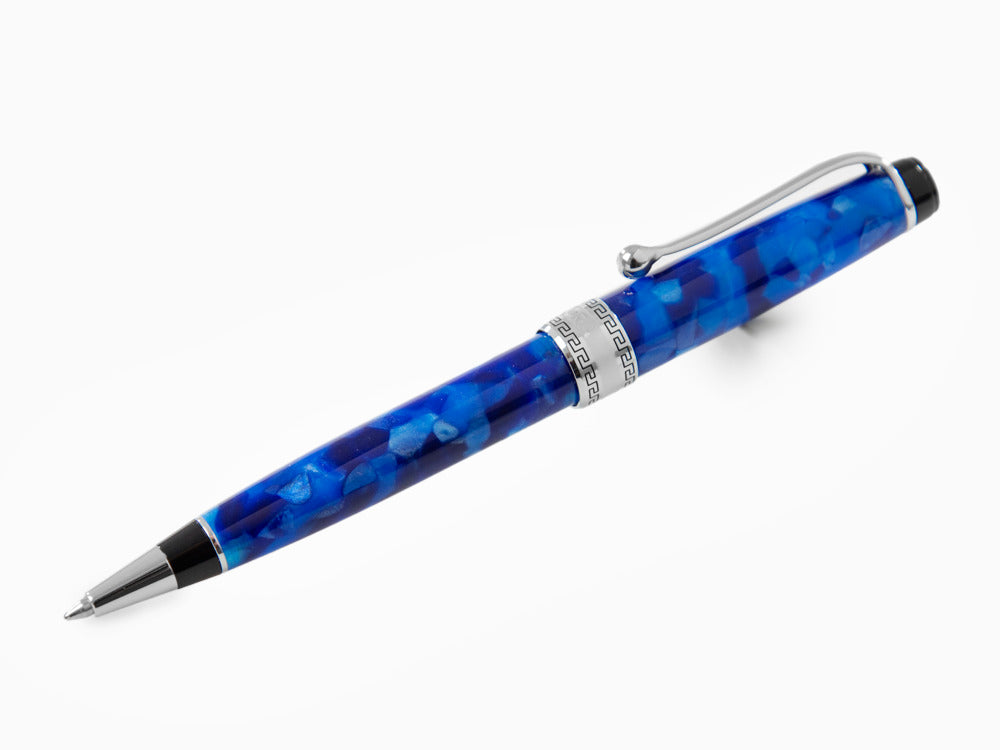 Bolígrafo Aurora Optima, Auroloide, Azul, Adornos Cromados, 998-CBA