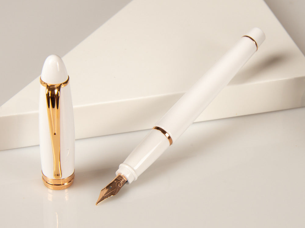 Pluma Estilográfica Aurora Ipsilon Invierno, Blanco, Oro Rosa, B11-PW