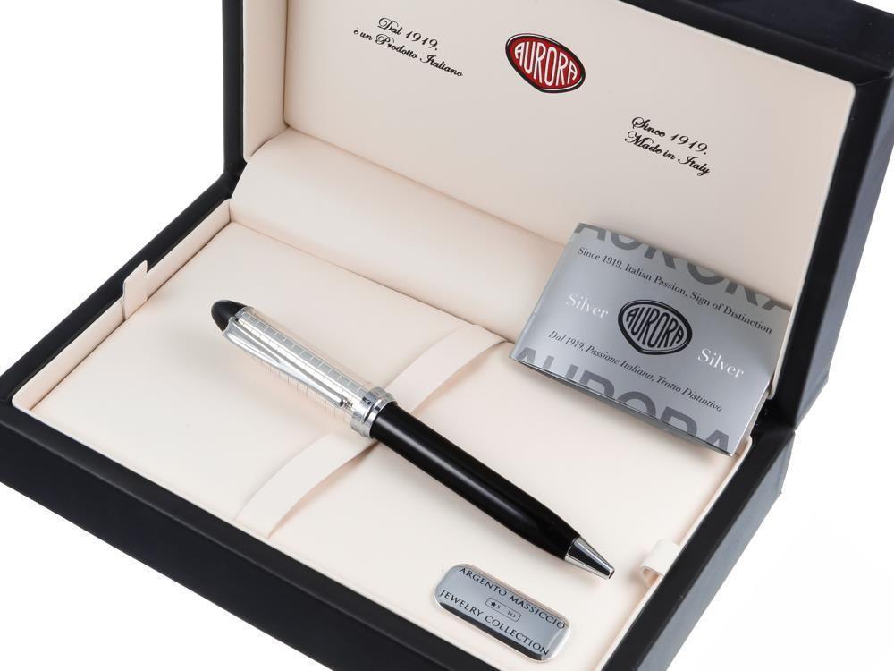 Bolígrafo Aurora Ipsilon, Resina, Adornos cromados, Negro, B34CQN