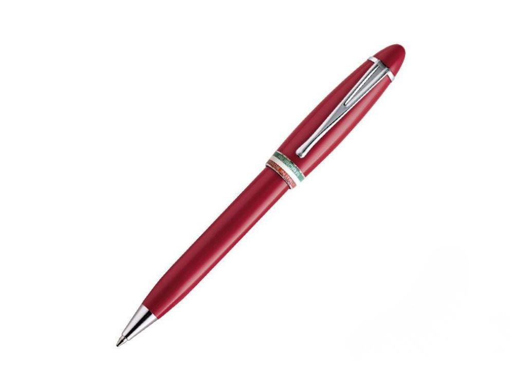 Bolígrafo Aurora Ipsilon, Resina, Adornos Cromados, Rojo, B37-R