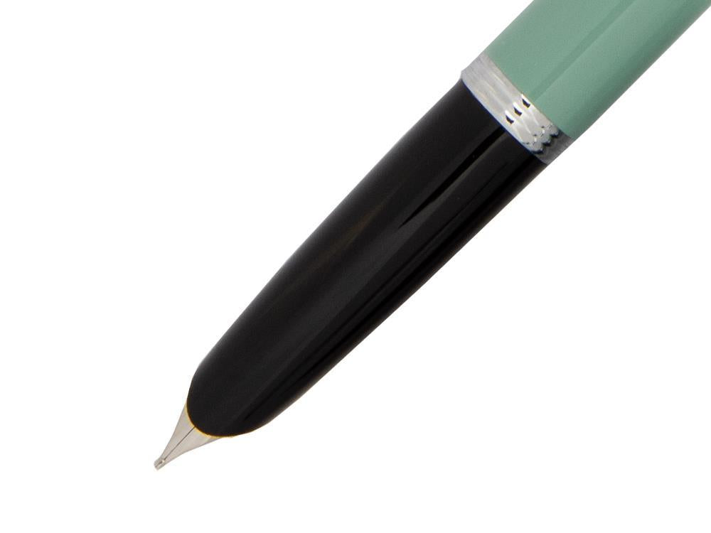 Pluma Estilográfica Aurora Duo-Cart, Resina verde, Cromo, DC57-CVM