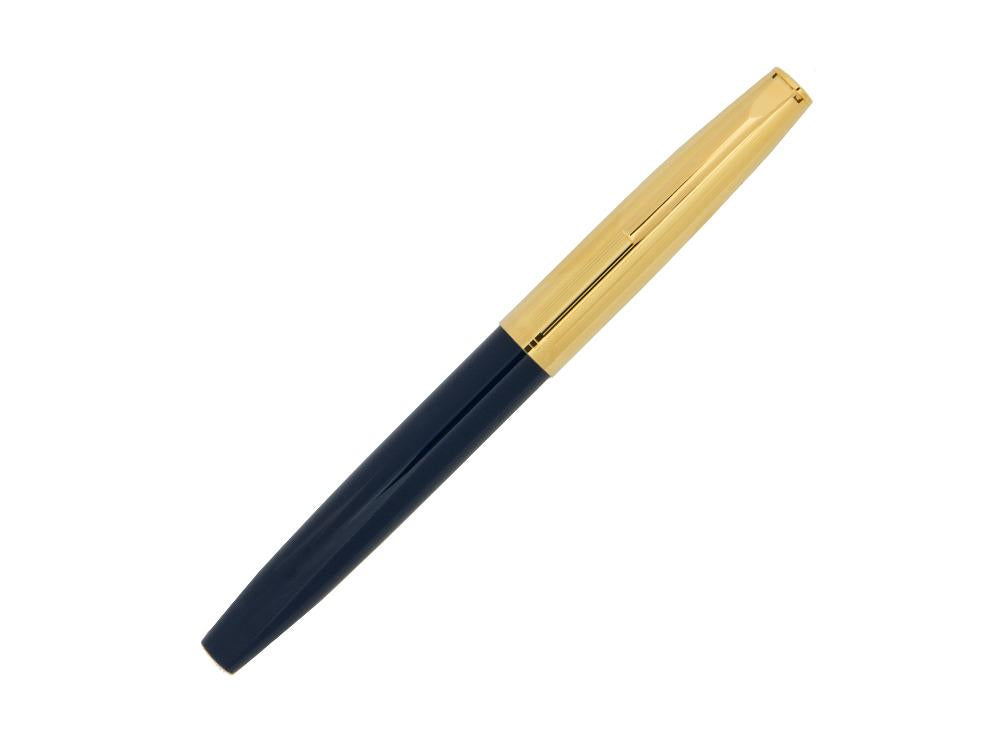 Estilográfica Aurora Duo-Cart, Resina Azul, Chapado en oro, DC57-DBM