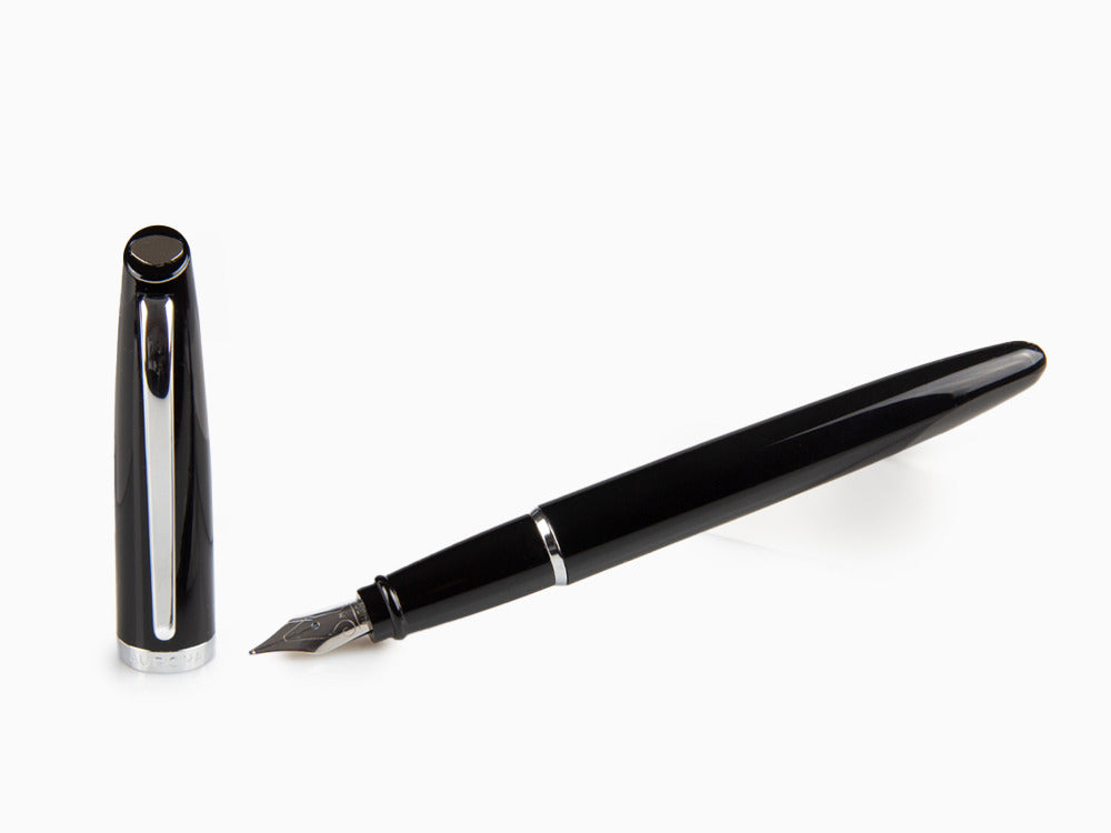 Pluma Estilográfica Aurora Style - Resina Negra y Cromado - E12N