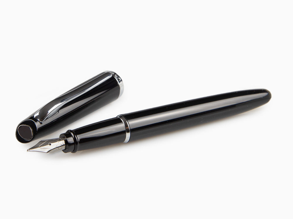 Pluma Estilográfica Aurora Style - Resina Negra y Cromado - E12N