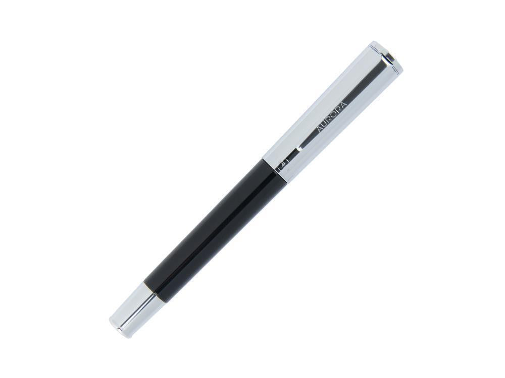 Pluma Estilográfica Aurora TU, Resina, Adornos Cromados, Negro, T11CN
