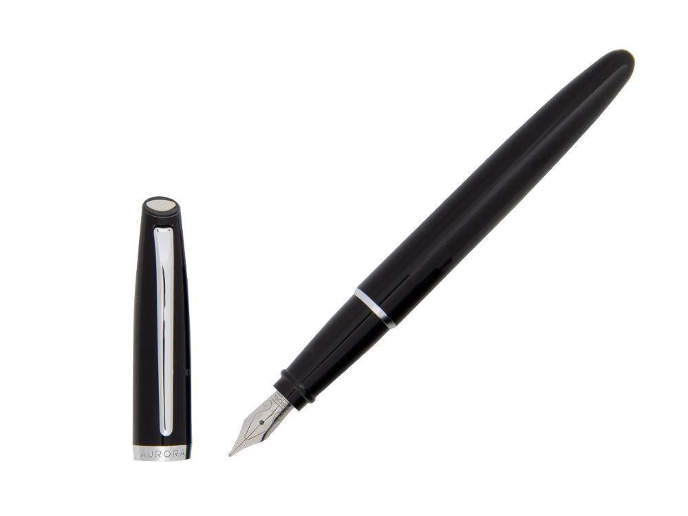 Pluma Estilográfica Aurora Style - Resina Negra y Cromado - E12N
