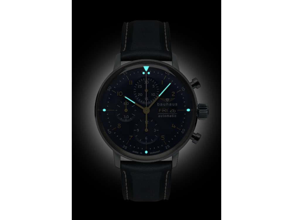Reloj Automático Bauhaus Aviation Dessau, Azul, 42 mm, SW 500, 2018-3