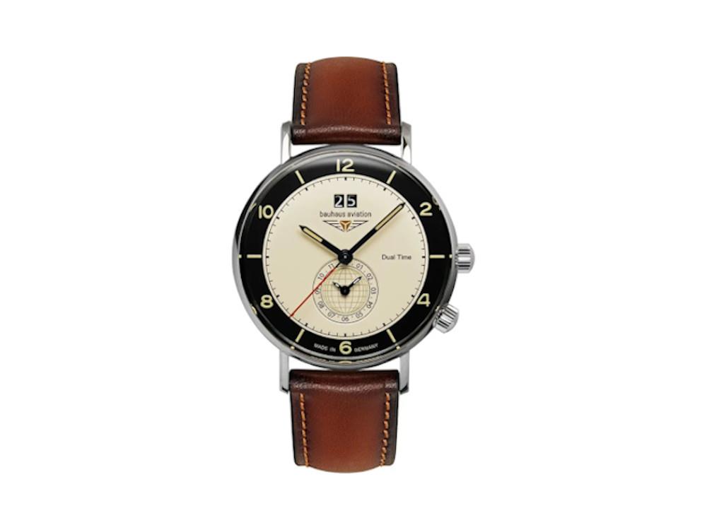 Reloj de Cuarzo Bauhaus Aviation, Beige, 41 mm, Día, 2446-2