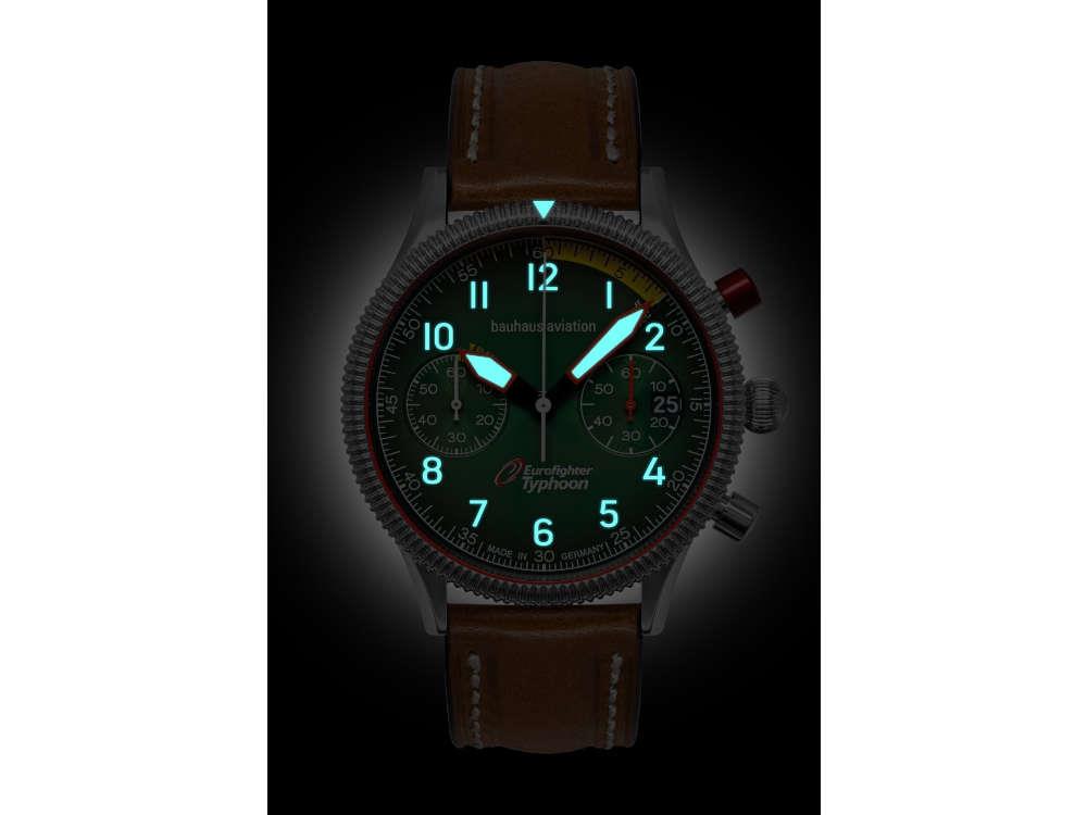 Reloj de Cuarzo Bauhaus Aviation, Verde, 41 mm, Cronógrafo, Día, 2576-4