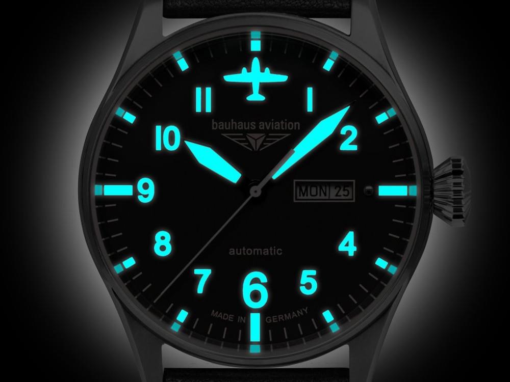 Reloj Automático Bauhaus Aviation Tornado, Negro, 42 mm, Día y fecha, 2766-3
