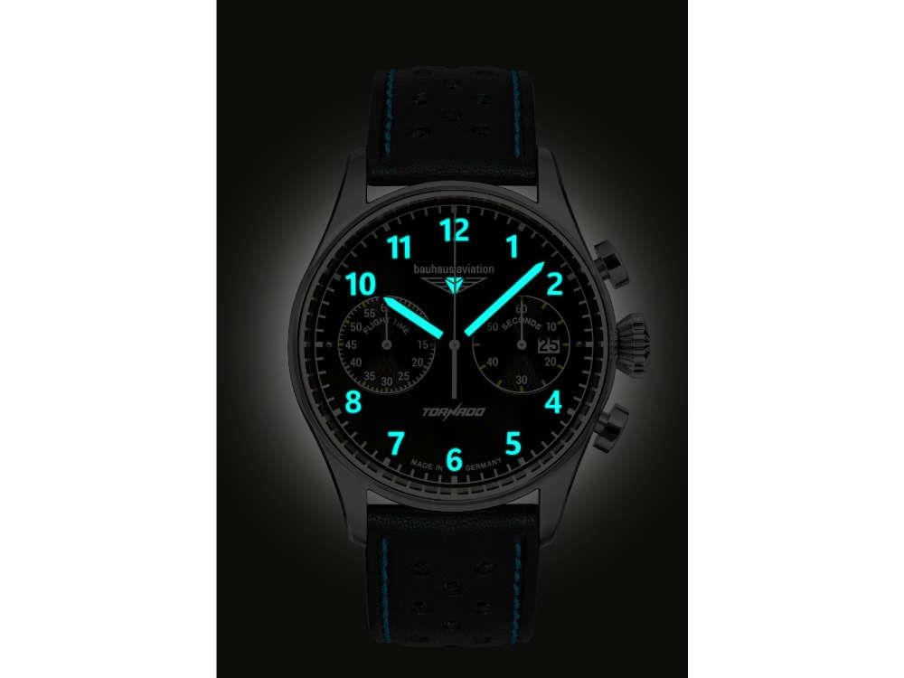 Reloj de Cuarzo Bauhaus Aviation Tornado, Negro, 42 mm, 2770-3