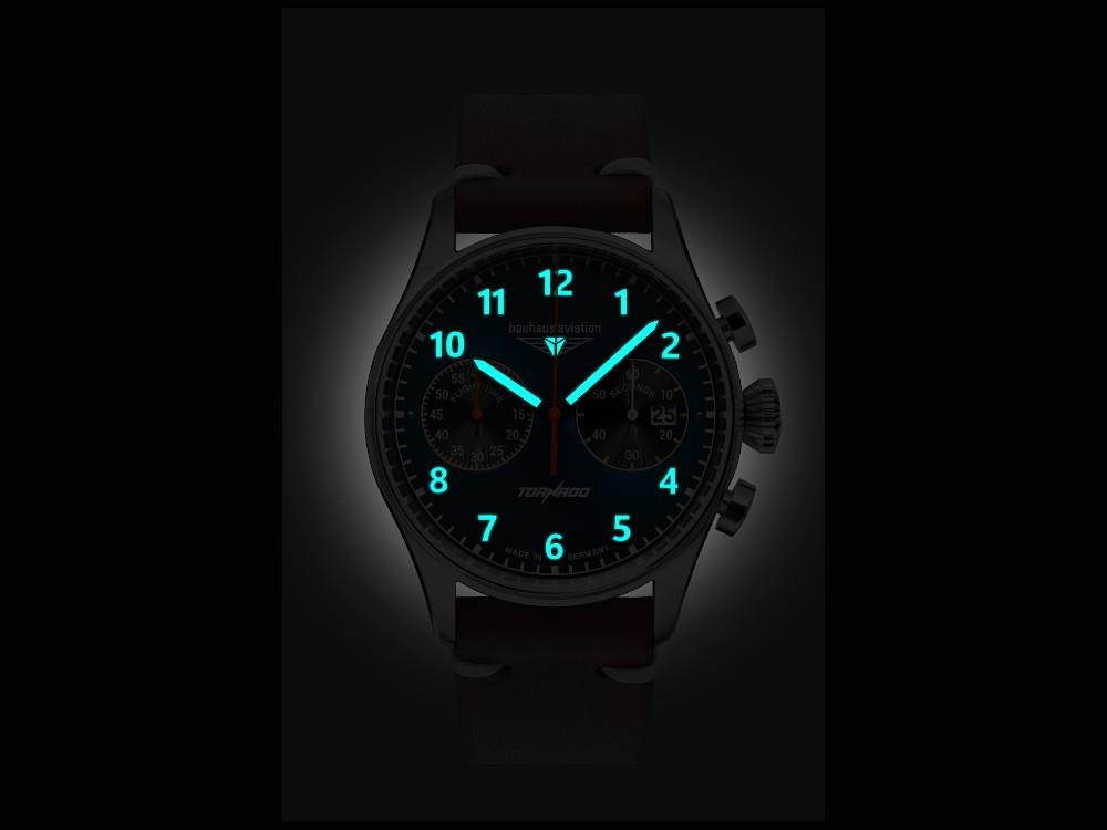Reloj de Cuarzo Bauhaus Aviation Tornado, Azul, 42 mm, Cronógrafo, Día, 2772-3