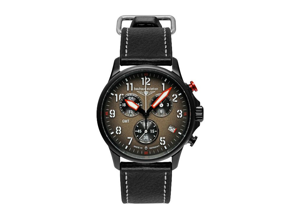 Reloj de Cuarzo Bauhaus Aviation Blackwing, Marrón, 42 mm, Cronógrafo, 2886-1