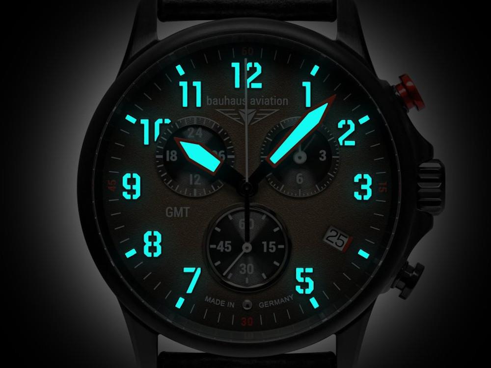 Reloj de Cuarzo Bauhaus Aviation Blackwing, Marrón, 42 mm, Cronógrafo, 2888-5