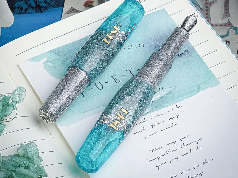 Pluma Estilográfica Benu Pixie Aqua Glow, Turquesa, 24.2.2.5.0