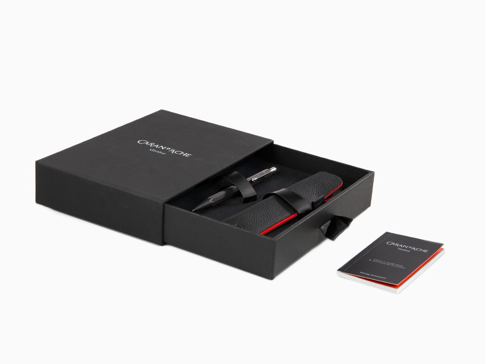 Set Portaminas Caran d'Ache Ecridor Racing, Negro, Adornos en paladio, 402.009