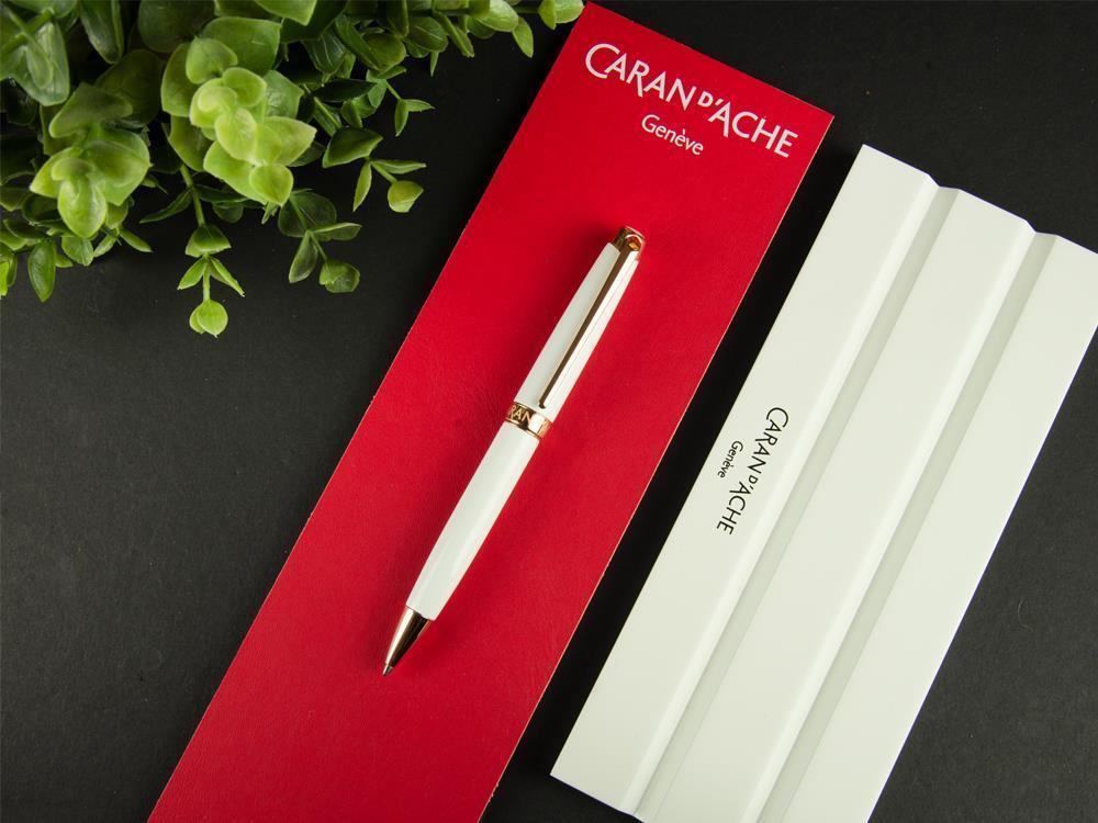 Bolígrafo Caran d´Ache Léman Slim White Rosegold, Laca, Blanco, 4781.001