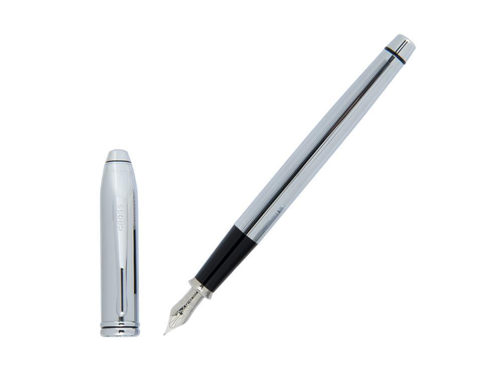 Pluma Estilográfica Cross Townsend, Cromo, Plata, Pulido, Resina, 536