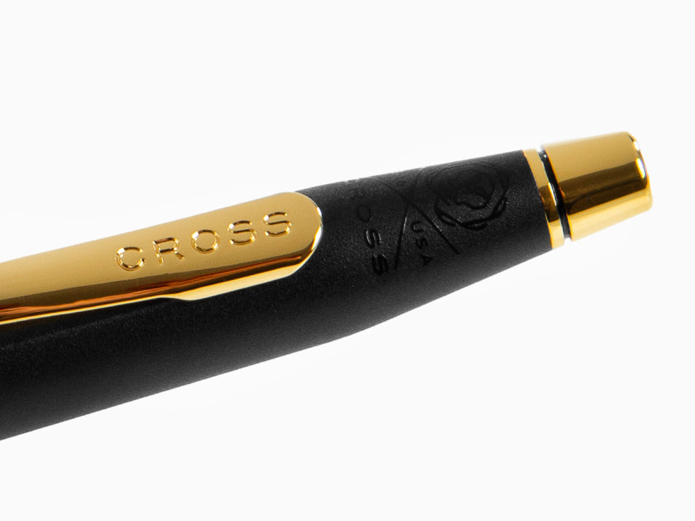 Bolígrafo Cross Classic Century, Adornos en Oro 23K, Negro, 2502