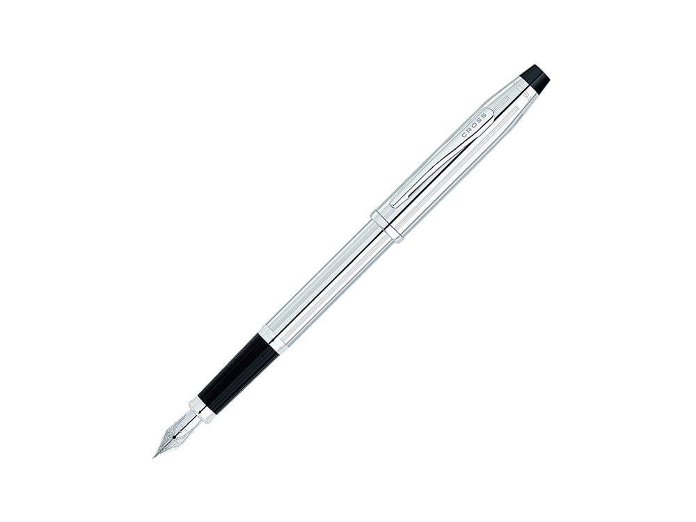 Pluma Estilográfica Cross Century II, Cromo, Plata, Adornos Cromados