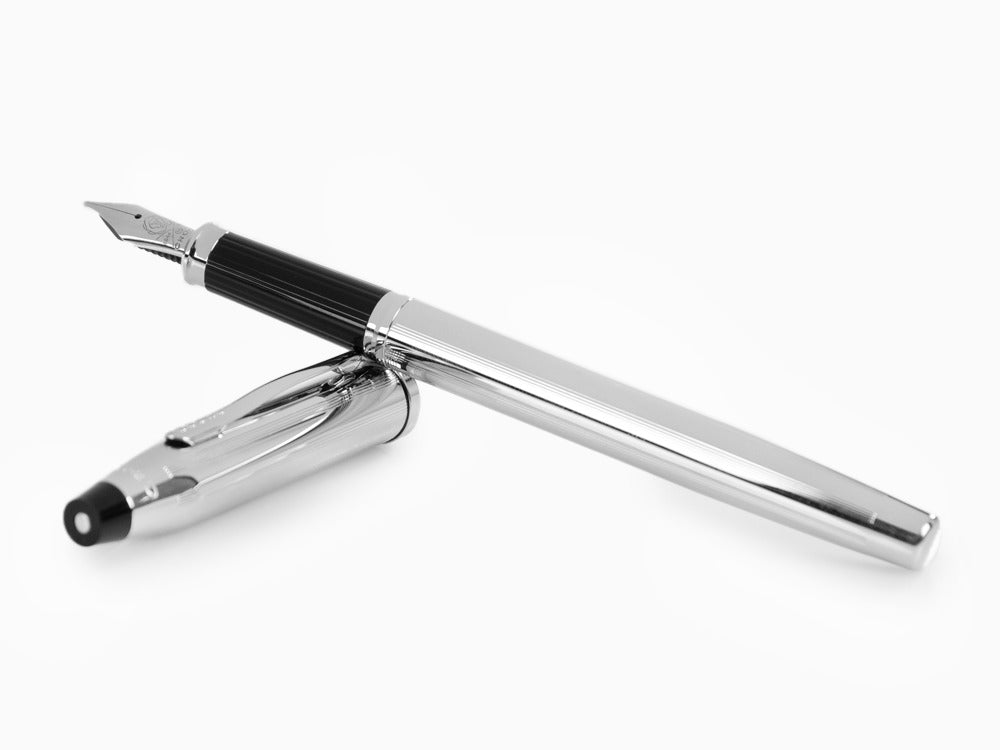 Pluma Estilográfica Cross Century II, Cromo, Plata, Adornos Cromados