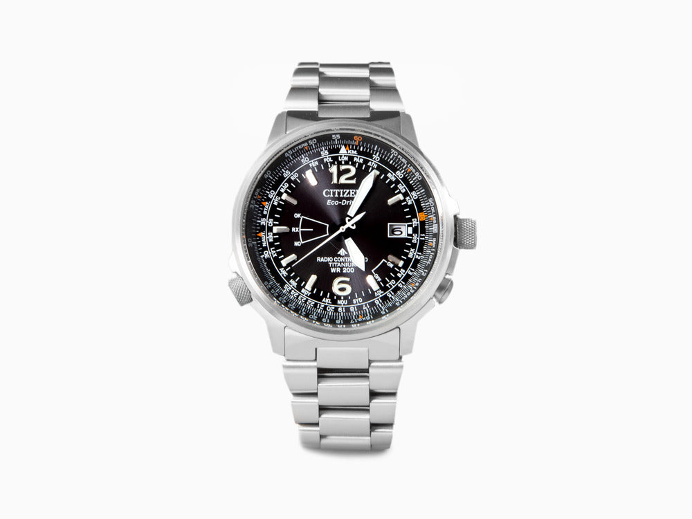 Reloj de Cuarzo Citizen Radio Controlled Pilot Super Titanium, Negro, CB0230-81E