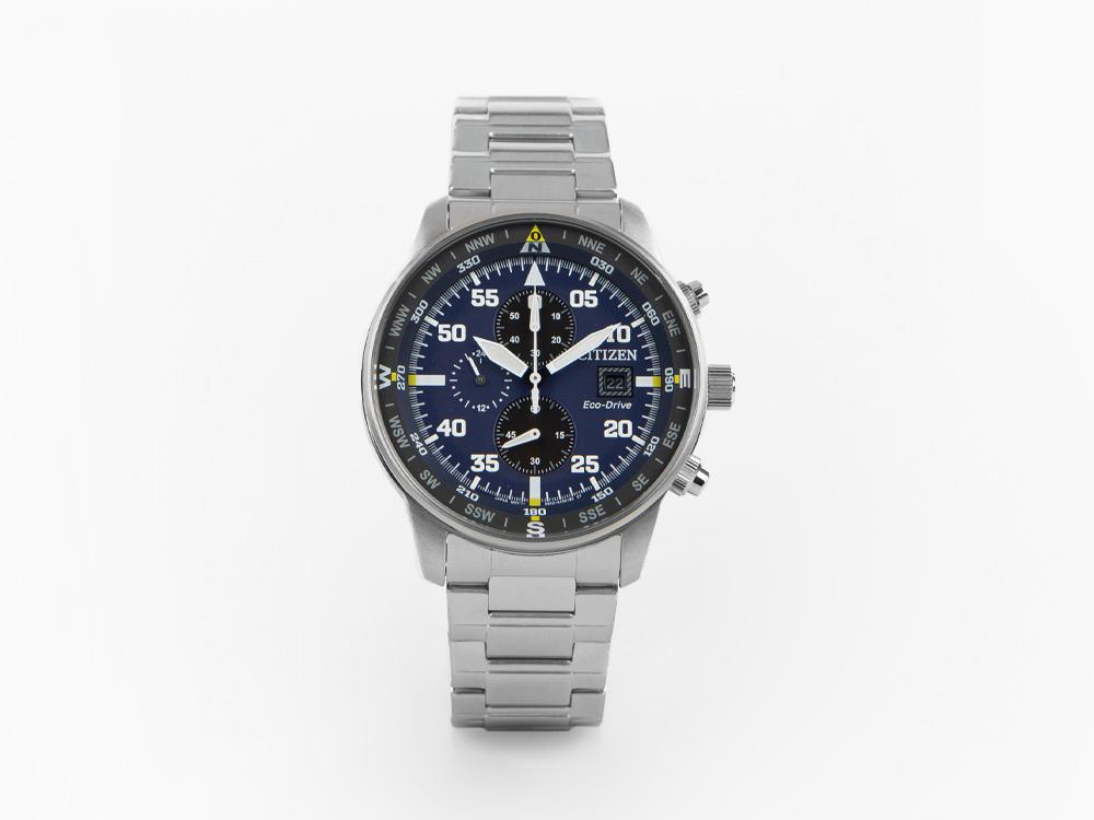 Reloj de Cuarzo Citizen OF Crono Aviator, Eco Drive B612, 44 mm, CA0690-88L