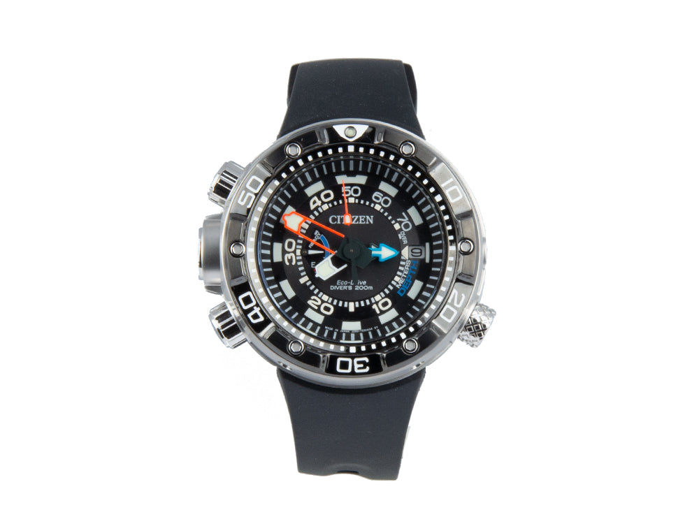 Reloj de Cuarzo Citizen Promaster Aqualand, Eco Drive, Negro, 20atm, BN2024-05E
