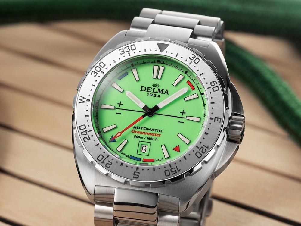 Reloj Automático Delma Diver Oceanmaster Lume, Verde, 44 mm, 41701.670.6.149