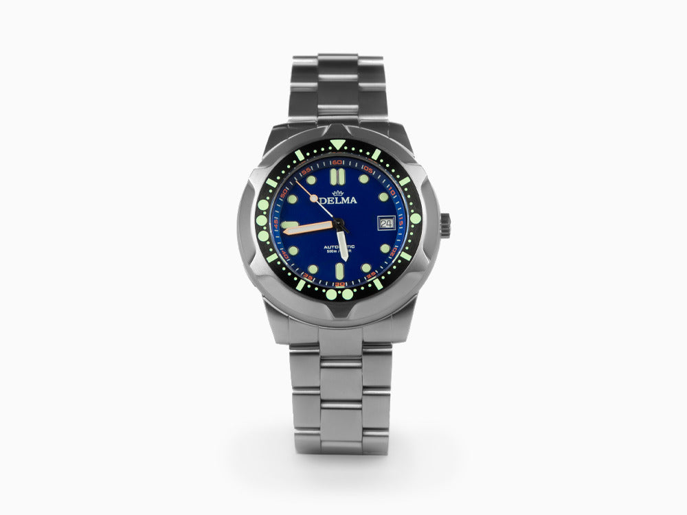Reloj Automático Delma Diver Quattro, Azul, Edición Limitada, 41701.744.6.048