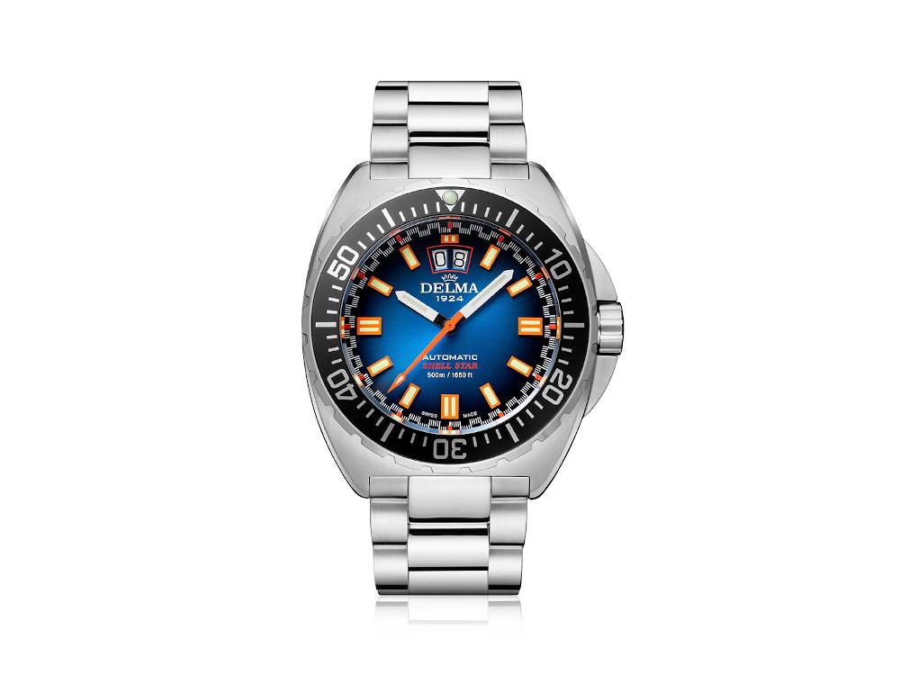 Reloj Automático Delma Shell Star Big Date, Azul, 44 mm, 41703.736.6.041