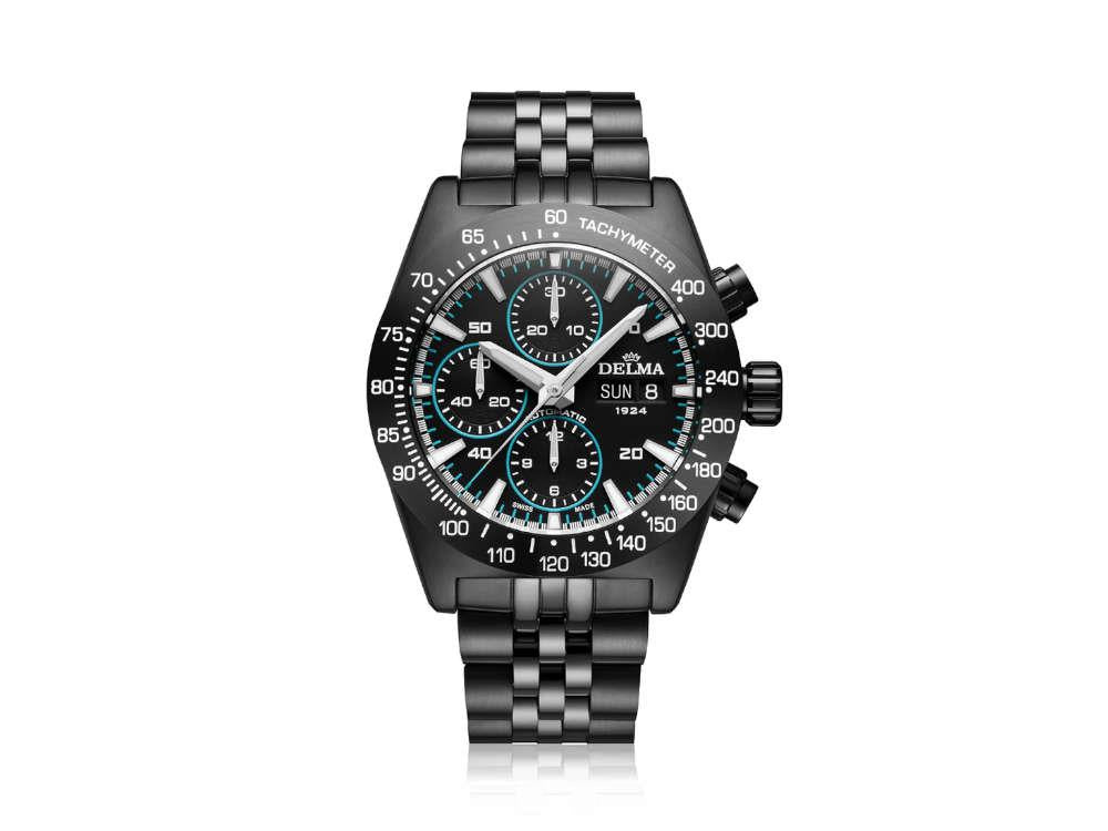 Reloj Automático Delma Montego Black Edition, DLC, Negro, 42 mm, 44701.732.6.033