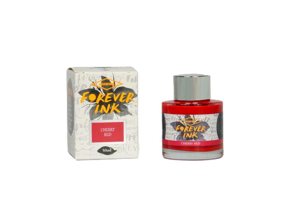 Tintero Diamine Forever Ink Collection -Tinta Permanente Cherry Red, Rojo, 50ml