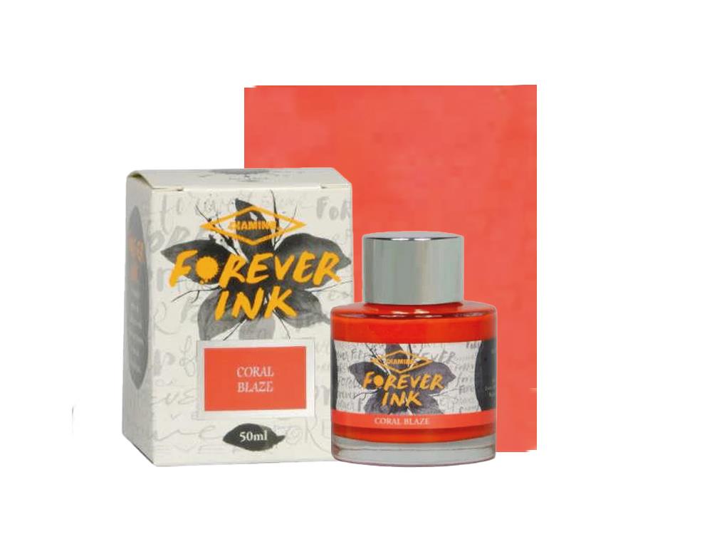 Tintero Diamine Forever Ink Collection-Tinta Permanente, Coral Blaze, 50ml