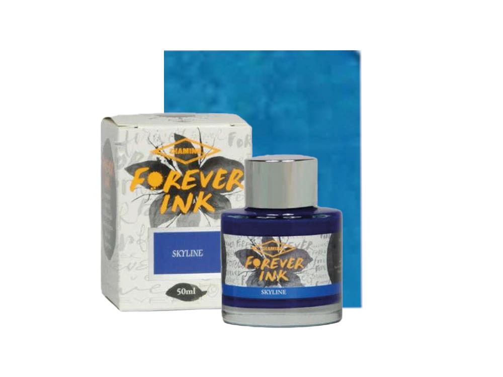 Tintero Diamine Forever Ink Collection-Tinta Permanente Skyline, Azul, 50ml