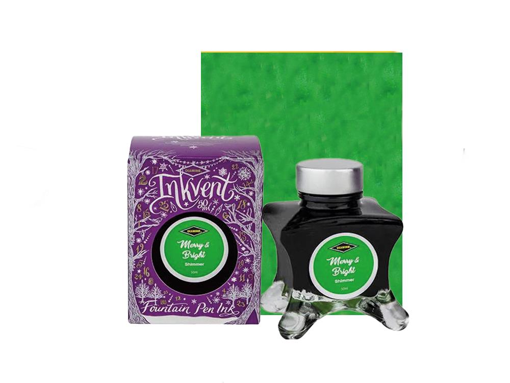 Tintero Diamine Merry&Bright Ink Vent Purple, 50ml, Shimmer, Verde