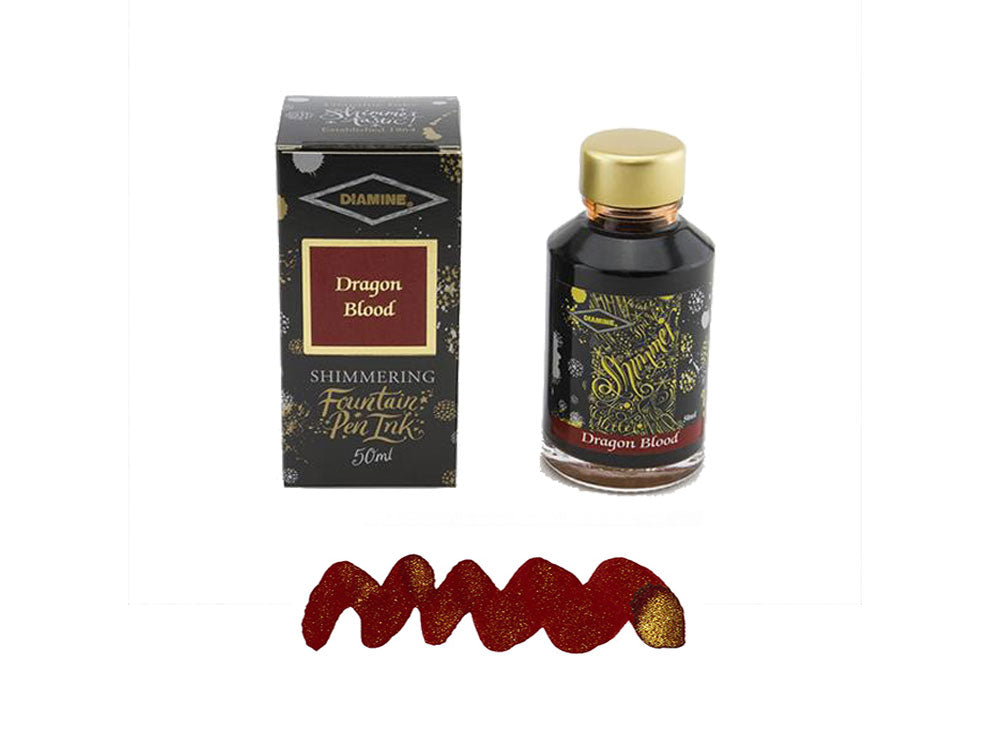 Tintero Diamine Shimmering Dragon Blood, 50ml., Cristal