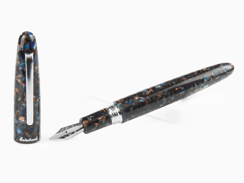 Estilográfica Esterbrook Estie Oversize Nouveau Bleu, Paladio, ENB136