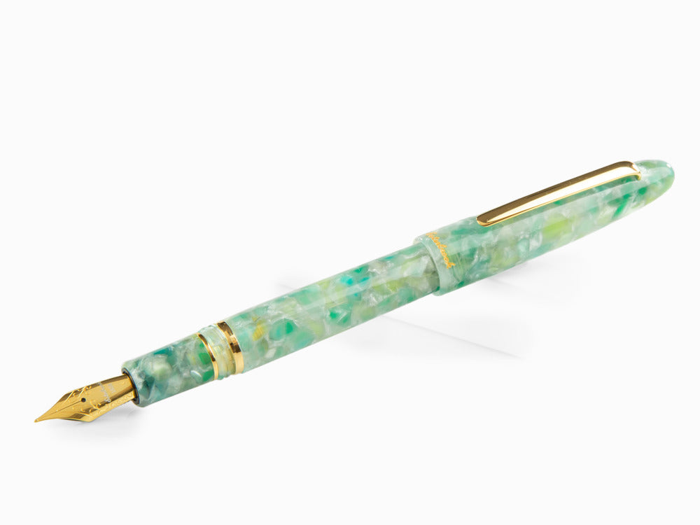 Pluma Estilográfica Esterbrook Estie Sea Glass, PVD Oro, ESG816