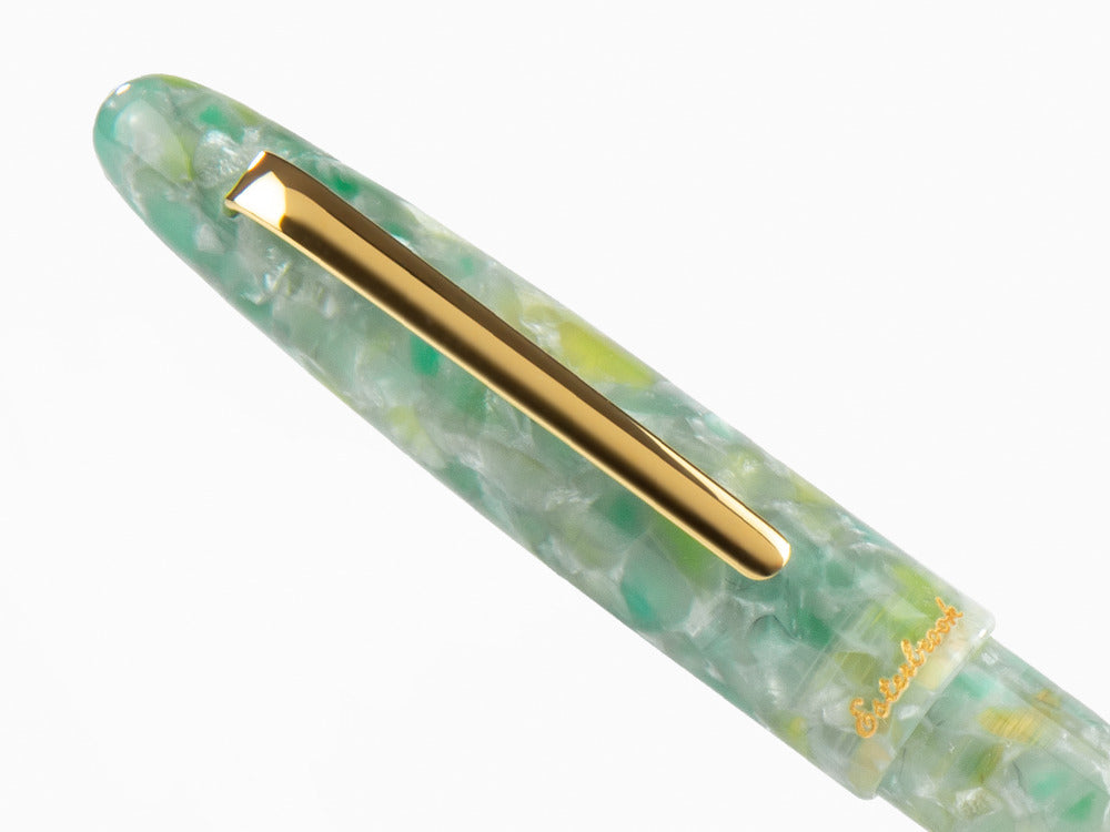 Pluma Estilográfica Esterbrook Estie Sea Glass, PVD Oro, ESG816