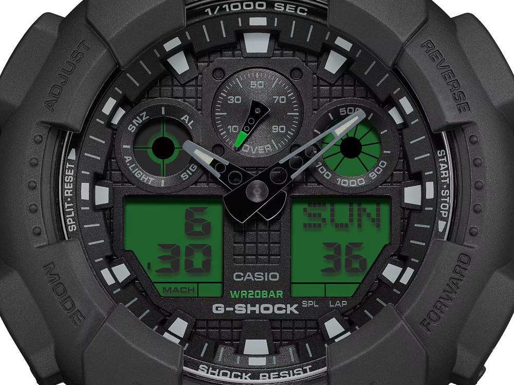 Reloj de Cuarzo G-SHOCK Casio Classic, Resina, Negro, GA-100BEG-1AER