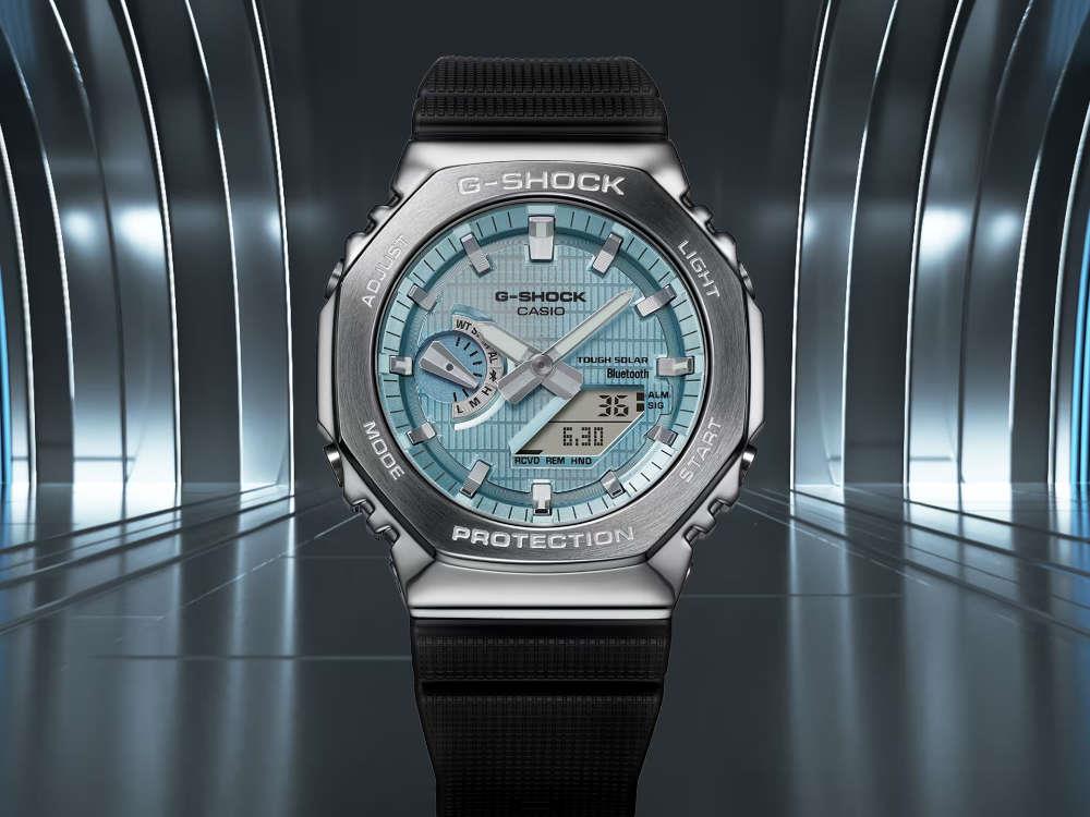 Reloj de Cuarzo G-SHOCK Casio G-Steel, Azul, 49.3mm × 44.4mm, GBM-2100A-1A2ER