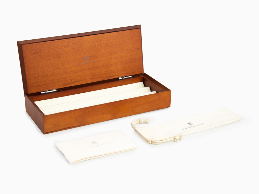 Bolígrafo Graf von Faber-Castell Classic, Madera de ébano, Adornos en platino