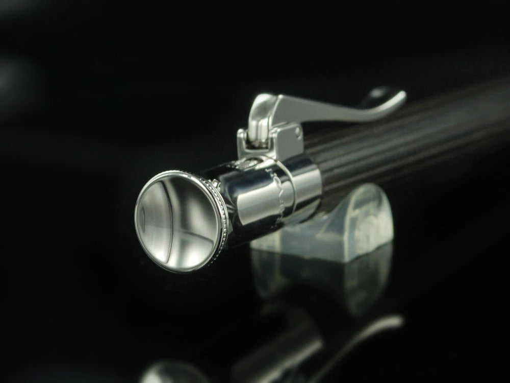 Bolígrafo Graf von Faber-Castell Classic, Madera de grenadille, Adornos Platino