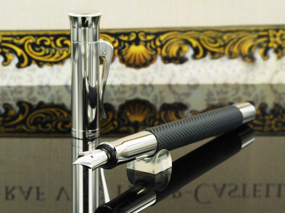 Estilográfica Graf von Faber-Castell Guilloche Ciselé, Antracita, 146700