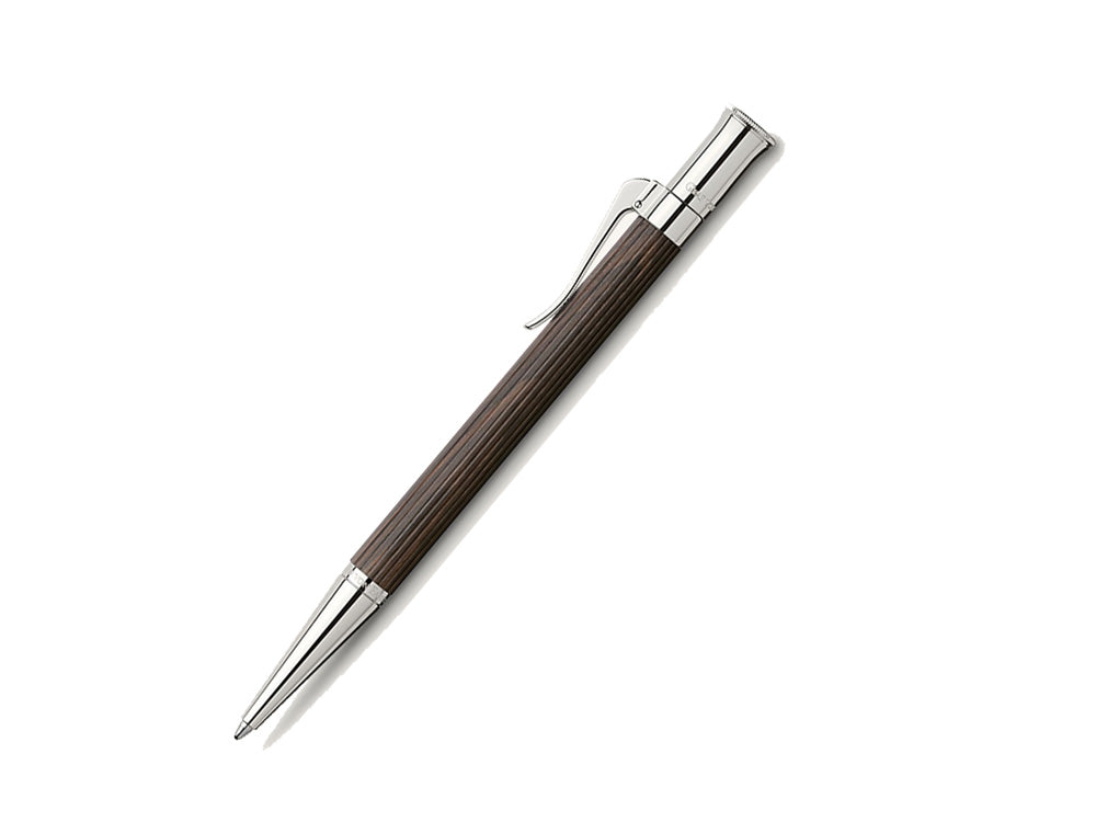 Bolígrafo Graf von Faber-Castell Classic, Madera de grenadille, Adornos Platino
